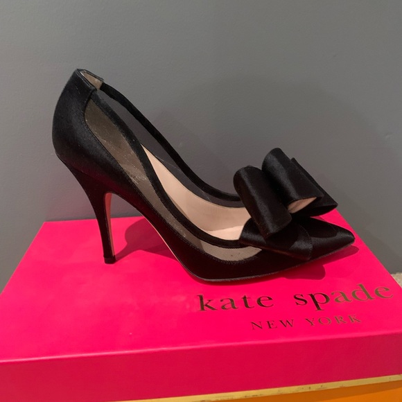 Kate Spade Lovely Black Satin shoes - Picture 4 of 10